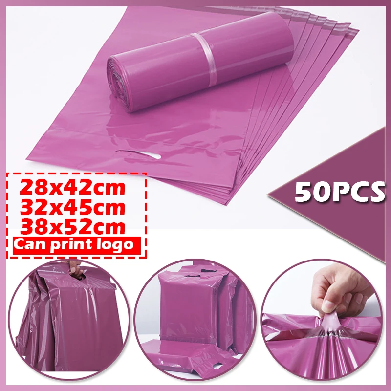 

50 шт./20 шт. гладкая Портативная Сумка-тоут экспресс, самоклеящаяся пластиковая сумка-конверт для футболок, портативная упаковочная сумка