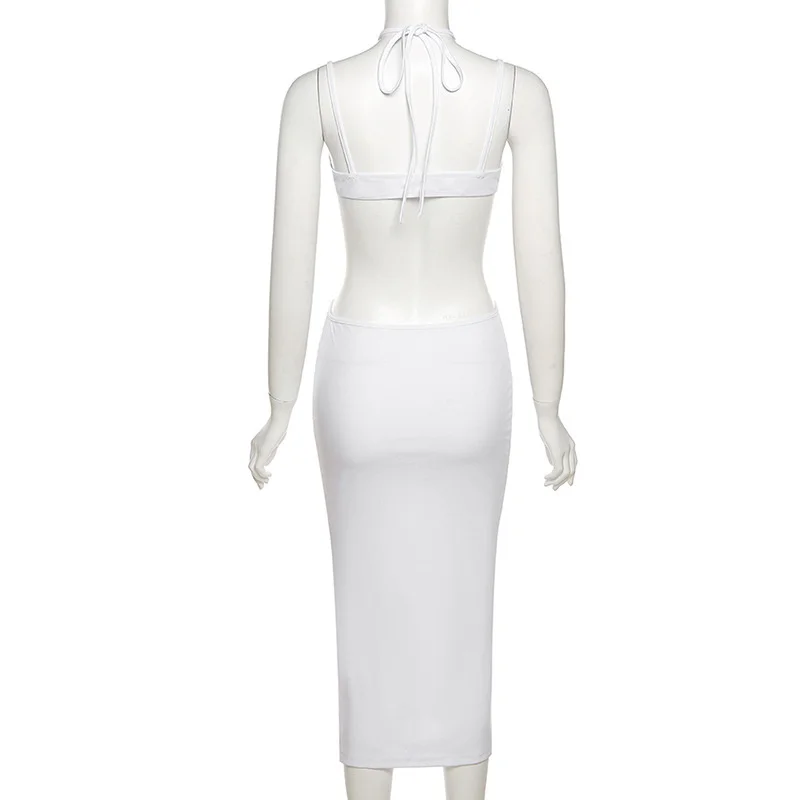 

Fashion Sexy Bodycon Summer Women Sleeveless VNeck Lace Up Off Shoulder Dress Hollow Out Backless Dresses