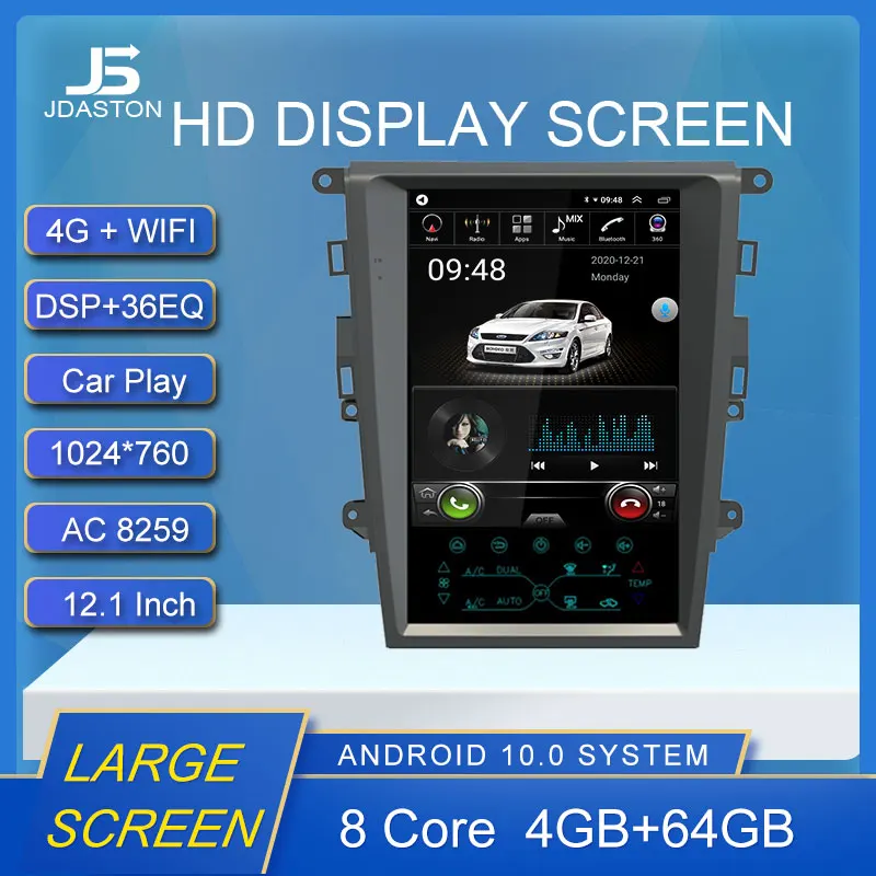 

12.1 Inch Android 10 Car Multimedia Player For Ford Mondeo 2012 2013 2014 2015 2 Din Car Radio GPS Navigation Autoradio Stereo