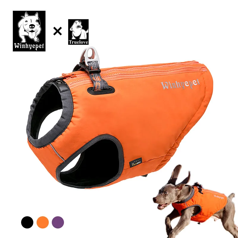 

Truelove Dog Vest Jacket Winter Waterproof Warm Dog Harness Jacket Reflective Dog Clothes For Small Large Dogs French Bulldog