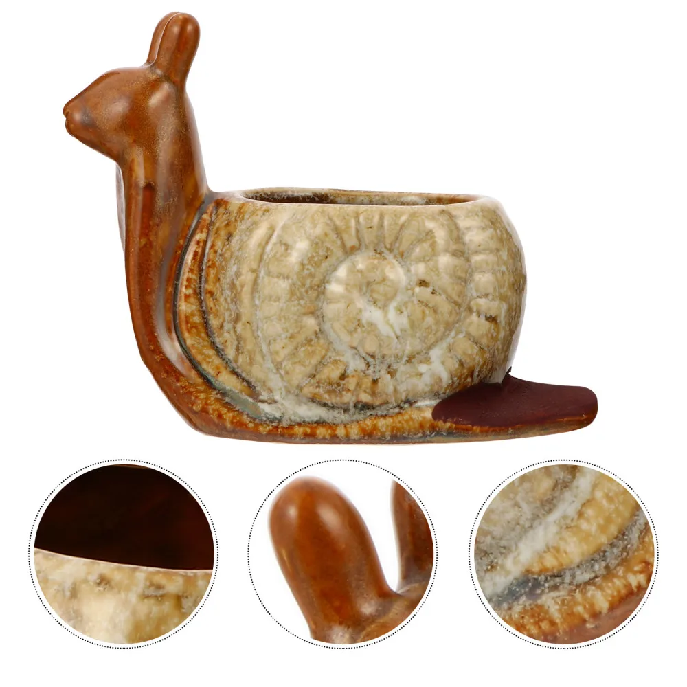 

1Pc Snail Statue Ashtray Ceramics Ashtray Practical Desktop Ashtray for Home