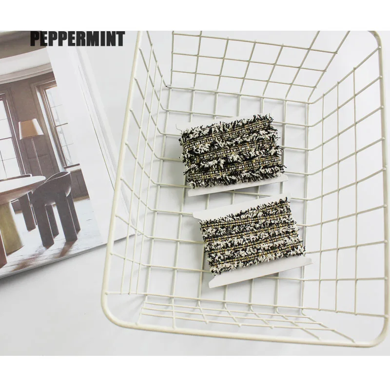 2 ярда твидовая отделка 5 см Золотое жаккардовое кружево аксессуары для воротника