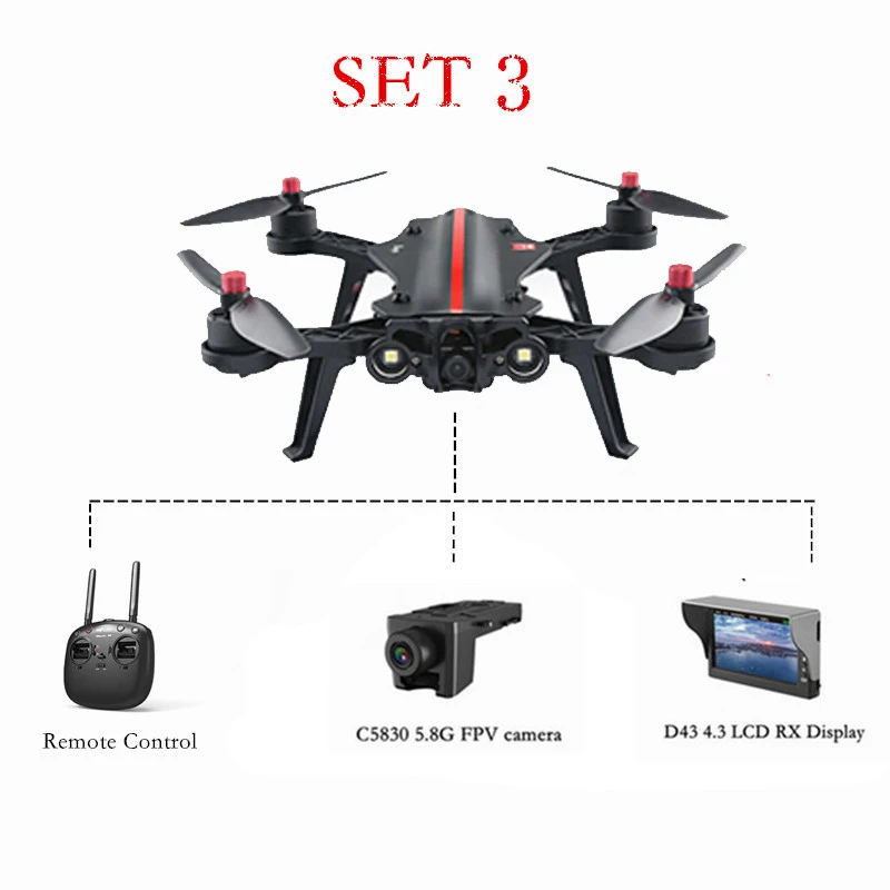 1 Camera 1 Screen Дрон MJX RC Квадрокоптер B8 Bugs 8 бесщеточный мотор пульт дистанционного управления Дрон профессионалов вертолет игрушки Рождественский подарок - Цвет: 1 Camera 1 Screen