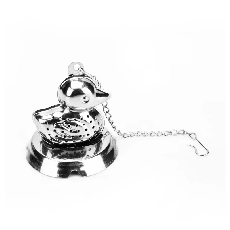 

Duck Shaped Tea Infuser 100 pcs Tea Filter for Loose Leaf Tea Bag Strainers with Tray Stainless Steel