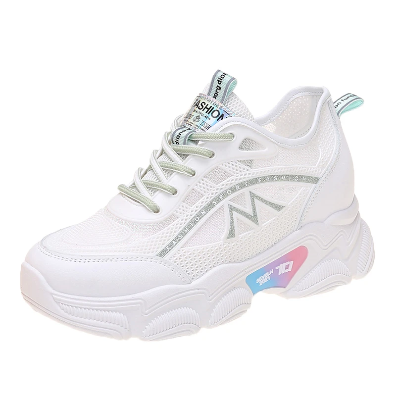 

Women's Sports Shoes Fashion Women's Sneakers 2021 Comfortable Lace Up Platform Sneakers Round Head Women Vulcanized Shoes