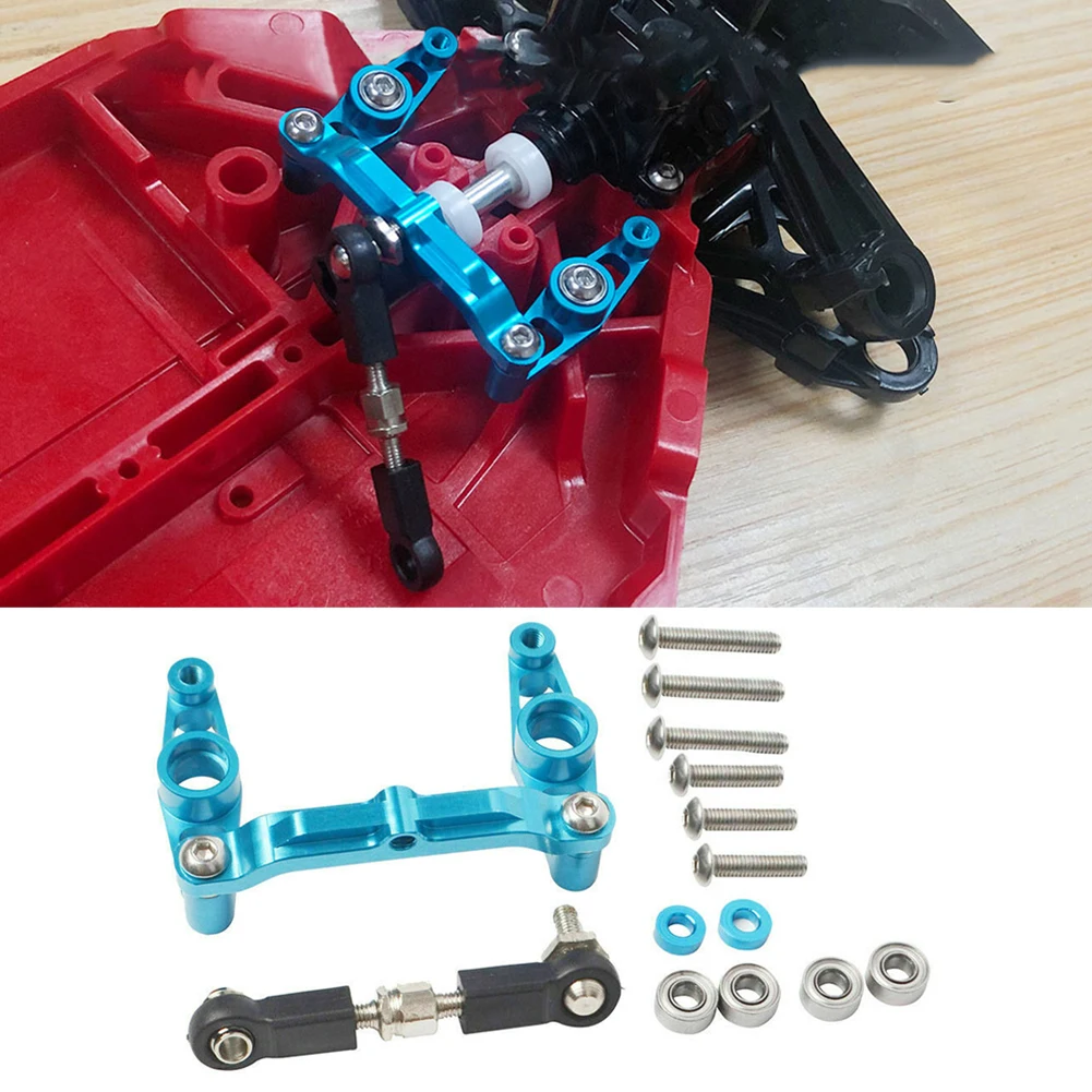 

For Tamiya TT02 RC Aluminum Alloy Ball Bearing Crank Steering Set Upgrade Parts Blue Remote Control Car Replacements Accessories