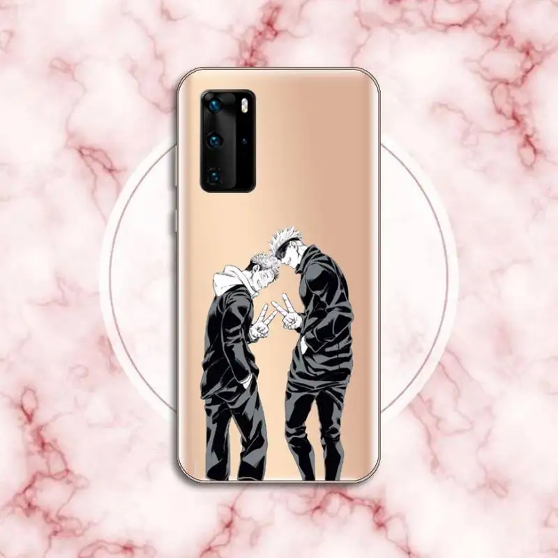 

Anime Jujutsu Kaisen Black white Phone Case Transparent for Huawei P honor 8 10i 20 30 40 smart 2019