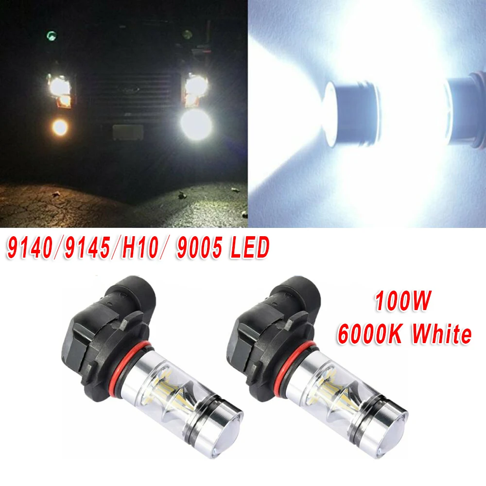 Фары Противотуманные фары автомобиля 1 пара 1200LM 9140 9145 H10 9005 100W 6000K белый|Передние