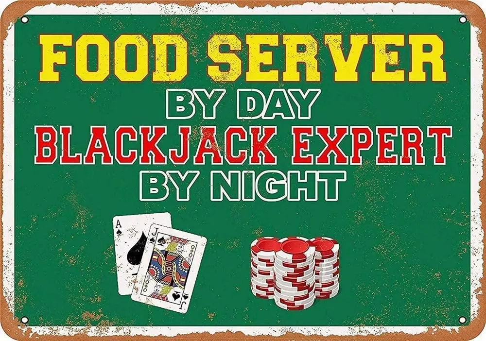 

Пищевой сервер по дню, значок Blackjack от ночной моды, шикарная Оловянная вывеска, алюминиевый винтажный знак, металлическая пластина для украш...