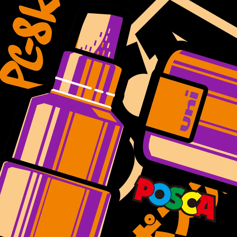 

1PCS UNI POSCA PC-8K 15-color suit POP poster advertising graffiti pen 8.0mm large characters Water resistance coverage