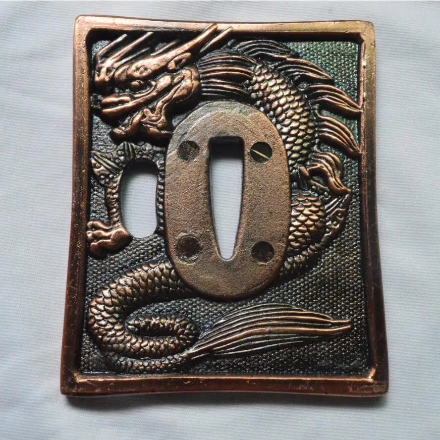Ручная работа из сплава защита дракона Tsuba для японских фотографий Япония
