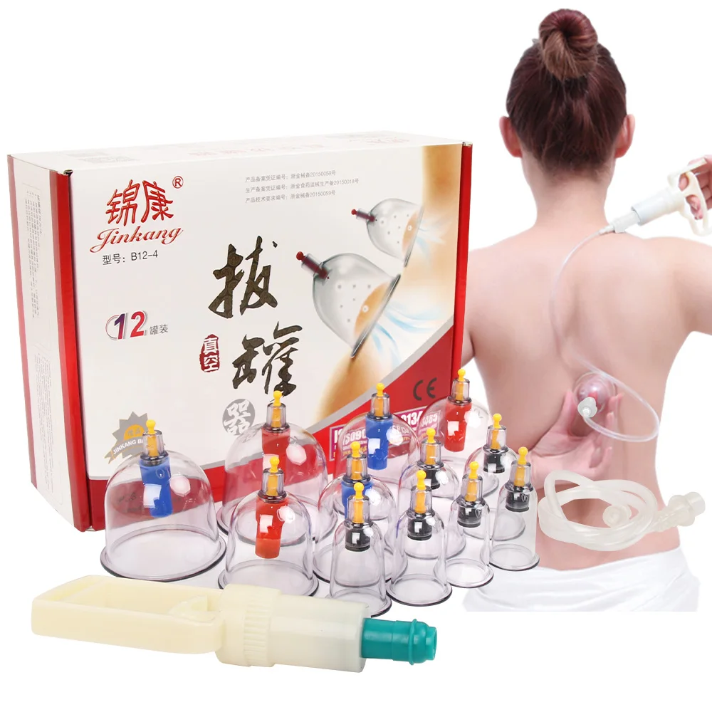 

12 Cans Massage Suction Cups For The Body Massager Ventous Anti Cellulute Pull Out Vacuum Apparatus Massage Cupping Therapy Set