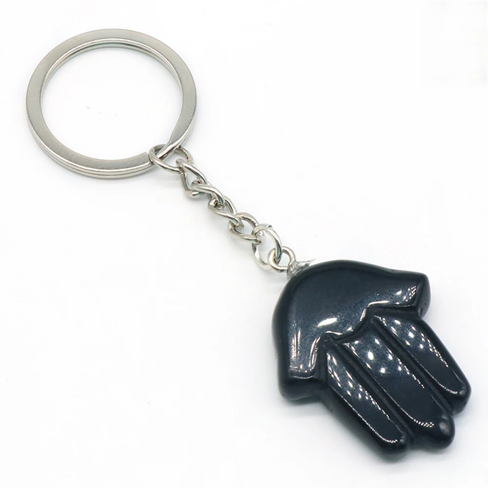 Цепочка для ключей женская из натурального агата подвеска в форме ладони