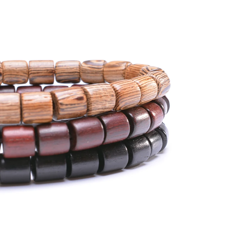 Браслет Шарм из натурального дерева с бусинами для мужчин и женщин|Плетеные