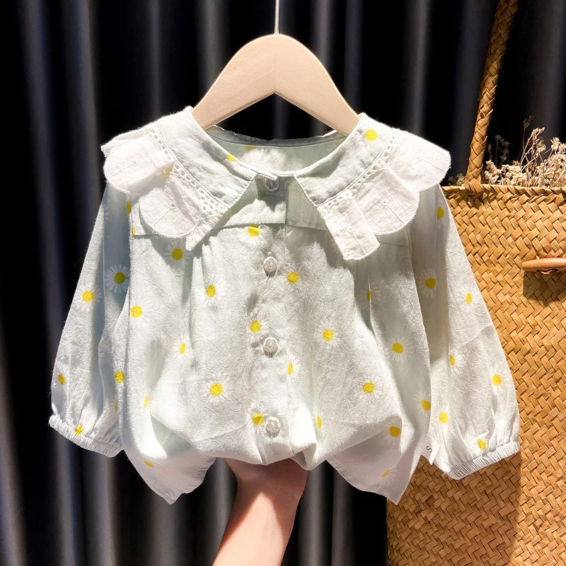 

Girls' Shirts 2020 Autumn Baby Print Long-sleeved Blouse Doll Shirts Spring and Autumn Clothes Baby Girls Blouse Girl Tops
