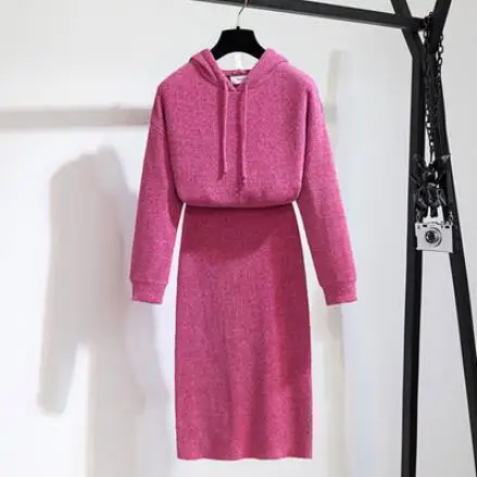 rose Red Для женщин Трикотажный костюм с принтом, комплект из двух предметов сочетающаяся юбка комплект одежды Костюмы для женская одежда конъюнкт де Mujer ансамбль женский - Цвет: rose Red
