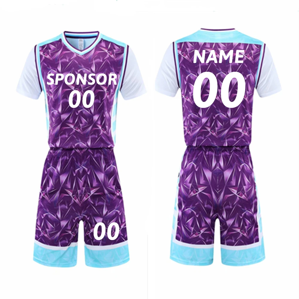 

Short Sleeve Basketball Clothes Women & Men Basketball Jersey Print Basketball Shirt Shorts Training Uniform Youth Running Suit