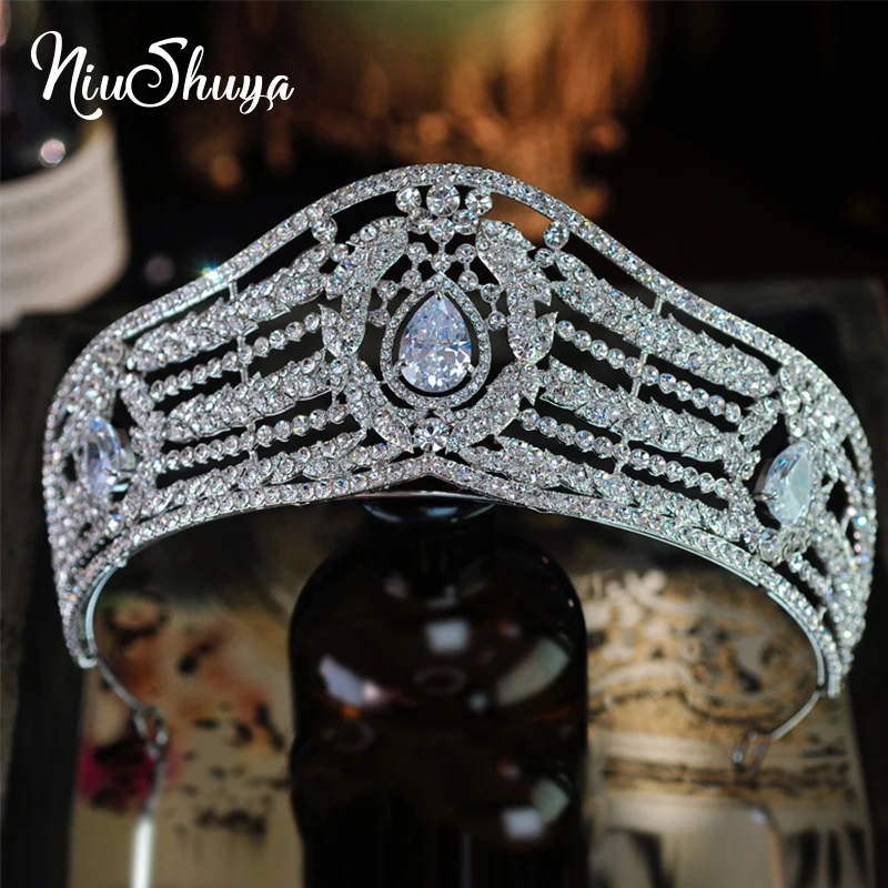 

NiuShuya New Luxury Rhinestone Bridal Crown Cubic Zircon Wedding Hair Accessories Fashion Princess Headdress