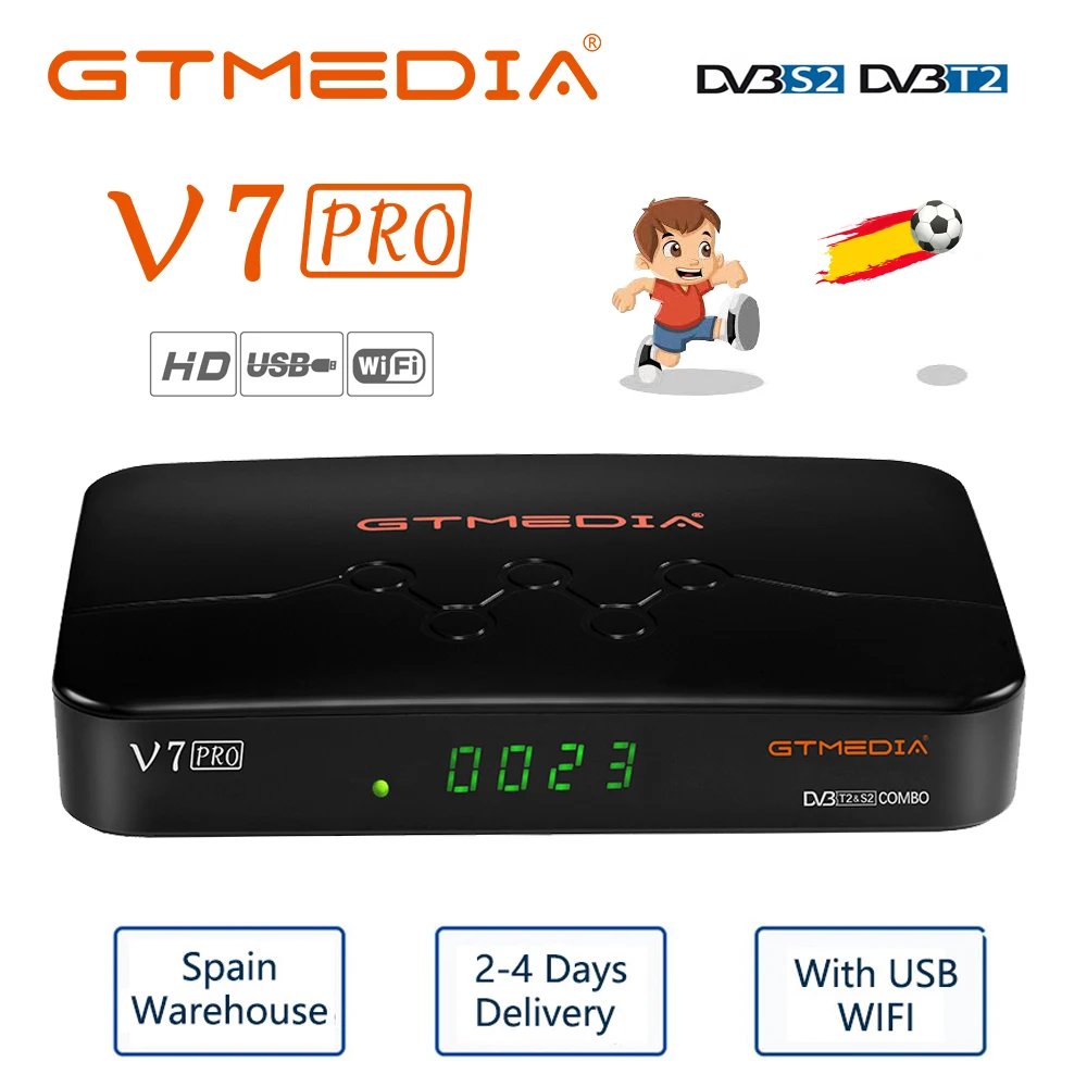 GTMEDIA V7 Pro эфирный приемник спутникового ТВ приемника FHD DVB S2 T2 комбо H.265 основной 10