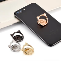 alloy cat ear cute finger ring holder magnetic 360 rotate mobile phone stand phone accessories for iphone samsung xiaomi