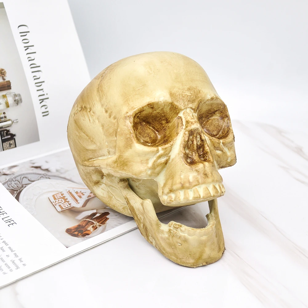 Скульптура в виде черепа пластиковая для украшения дома Хэллоуина размер 1:1