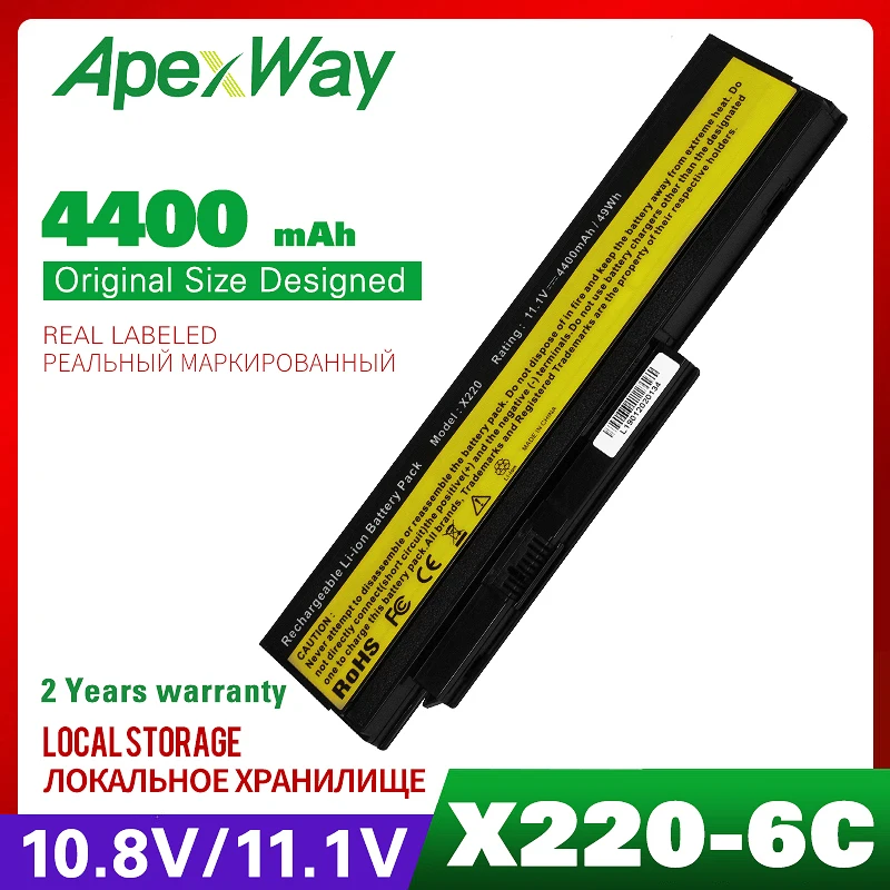 

11.1V Apexway Laptop Battery for Lenovo Thinkpad X220 X220i X220s Series 42T4901 42T4902 42Y4940 42Y4868 42T4873 42Y4874 42T4864