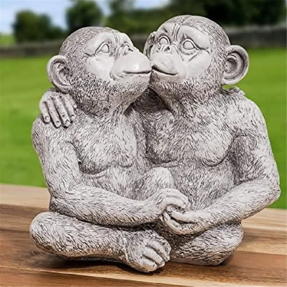 

Lovers Monkey Resin Crafts Garden Home Decorations Waterproof And Sunscreen Suitable For Decorating Garden House Tabletop