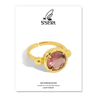 ssteel tourmaline rings gift for women 925 sterling silver luxury designer gold open ring anillos de plata 925 de ley jewellery
