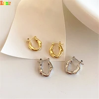 kshmir design texture gold earrings geometric earrings simple circular hook earrings the circle round light earrings earrings