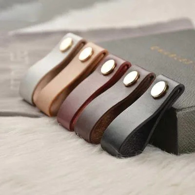 Ручка для кухонного шкафа кожаная ручка винного цвет черный/золотой/серебристый