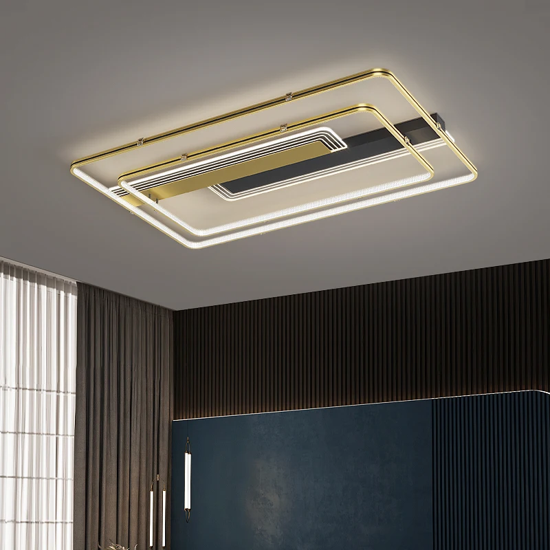 Люстра Светодиодная золотистая для спальни гостиной кухни кабинета | Освещение