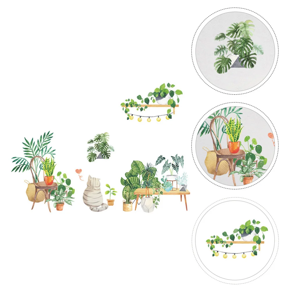 

1 Set Tropical Plant Theme Wall Decal Practical Wall Decal Decorative Wall Decal