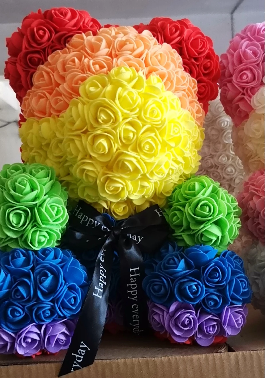 Градиентный розовый медведь вечный мыльный цветок подарок на день Святого