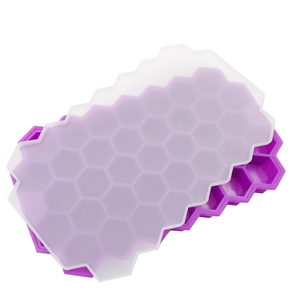 Purple Домашний кухонный лоток для льда в форме сот, летний кубик для льда, 37 кубиков, лоток для льда, форма для льда, контейнеры для хранения, формы для напитков# L - Цвет: Purple