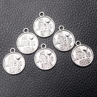 8pcslot silver plated my love is alive charm metal pendants diy necklaces bracelets jewelry handicraft accessories 2420mm p230