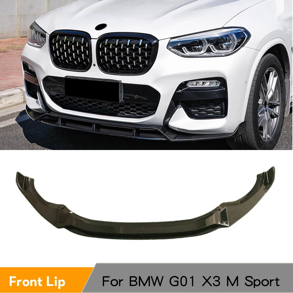 Front Bumper Splitters For BMW X3 G01 X4 G02 M Sport 2018 - 2020 Front Bumper Lip ABS Glossy Black Red Carbon Fiber Look
