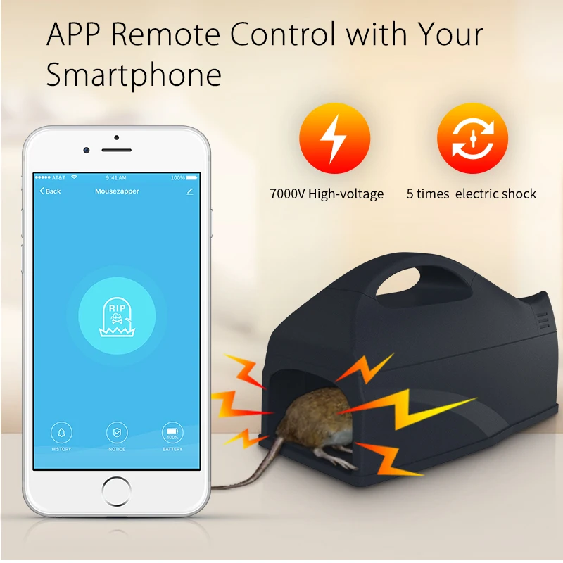 

2021 Smartlife Wifi No-chemical High-voltage Rat Killer Electronic Mouse Trap