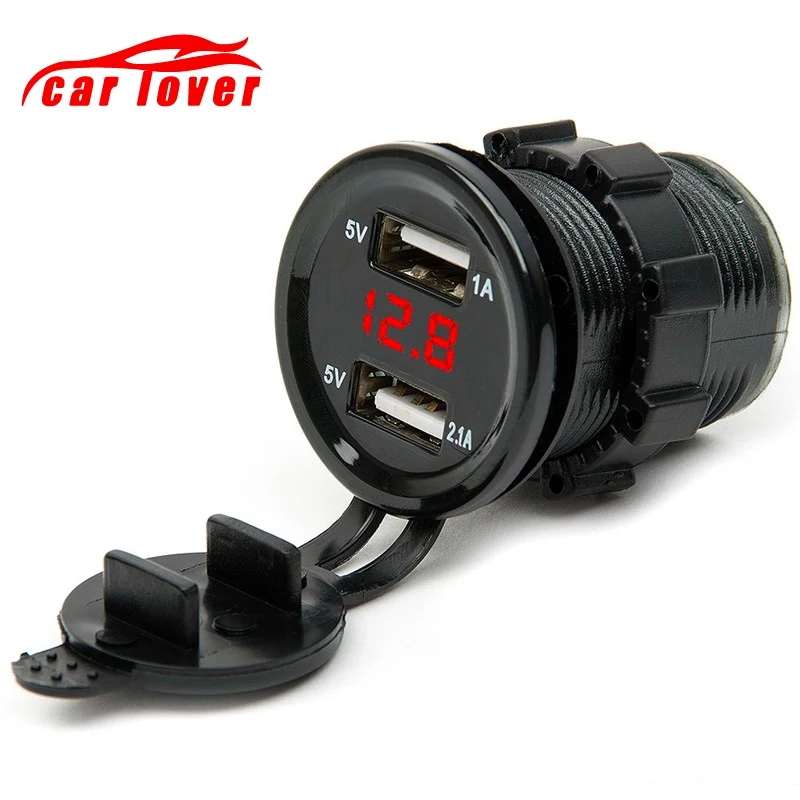 Автомобиль Мотоцикл прикуривателя Dual USB Автомобильное зарядное устройство