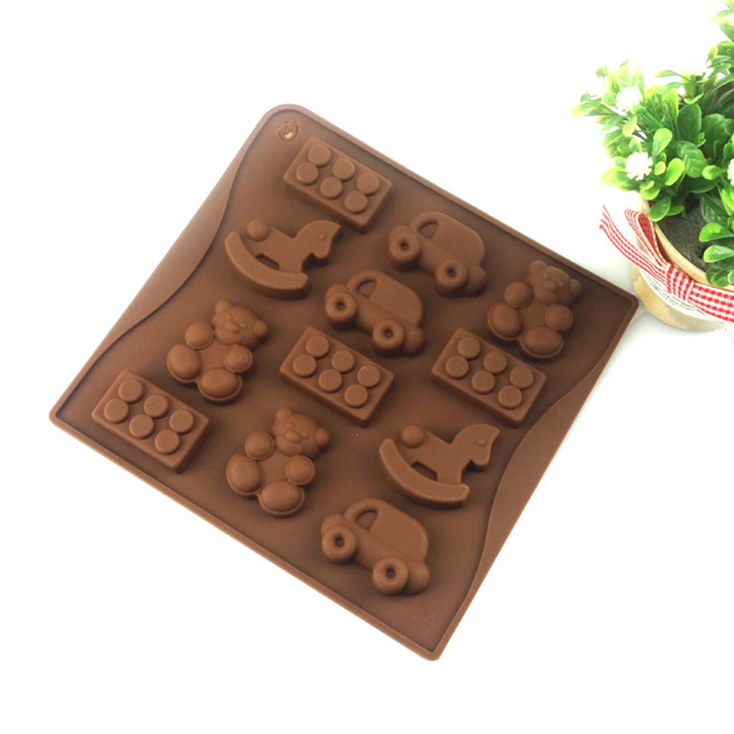 

Silicone Chocolate Mold DIY 12 Cavities Bear Cookie Mold Muffin Cookie Baking Molds Chocolate Soap Pastry Decorating mold