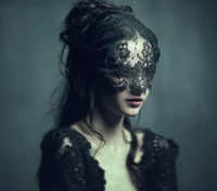 lace printing eye veil headbands hair accessories for women punk girls black eye mask halloween party accessoris carnival