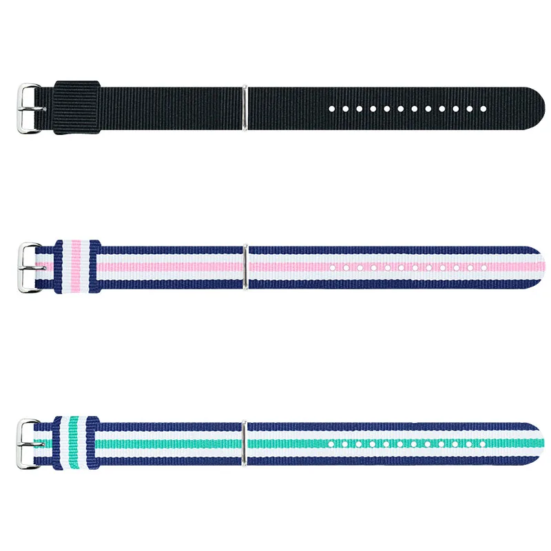 Style4 Silverbuckle Нейлоновый ремешок Nato, 12 мм, 16 мм, 18 мм, 20 мм, армейский спортивный ремешок на запястье, подходит для наручных часов Daniel Wellington(3 шт - Цвет ремешка: Style4 Silverbuckle