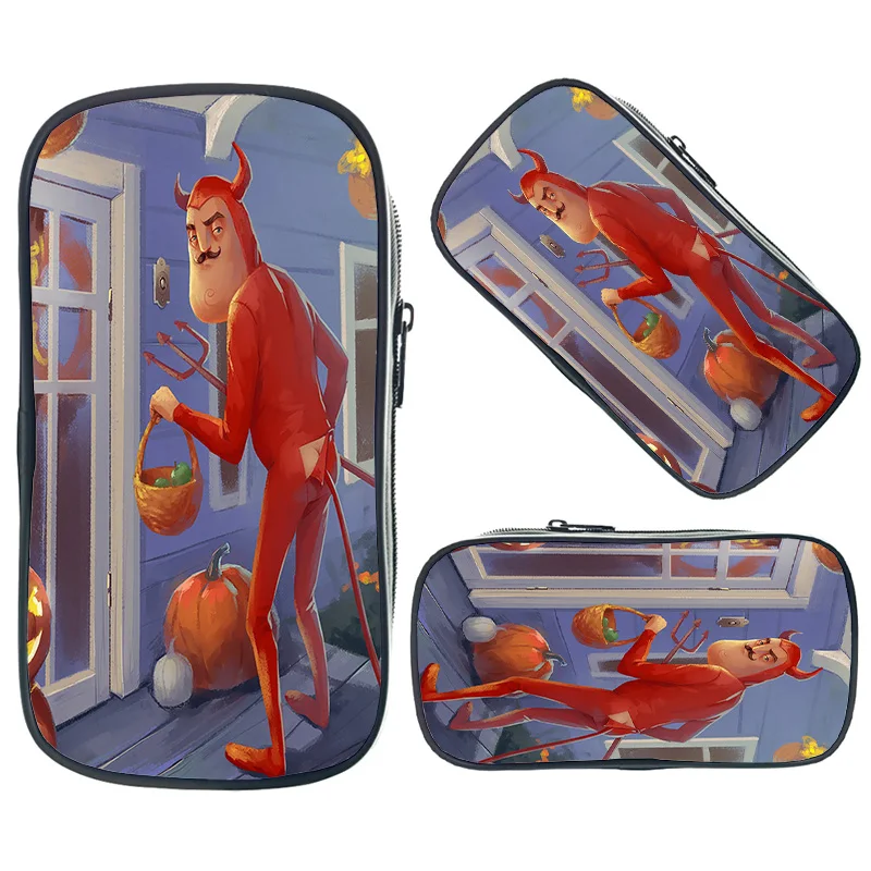 Горячая игра Hello Neighbor косметические Чехлы двойной карандаш держатель детские