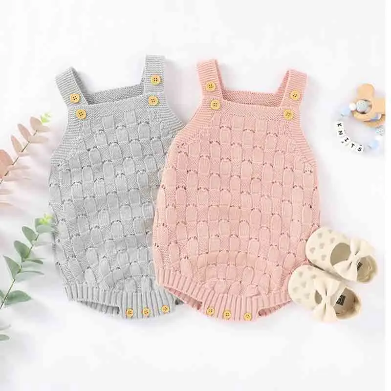 

Baby Knitted Jumpsuit Knitted Sleeveless Bodysuit Newborn Boys Girls Bodysuit One-piece Outfits Clothes Infant Autumn Clothes