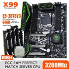 Материнская плата HUANANZHI Intel Xeon E5 2678 V3 X99 F8, с DDR4 LGA2011-3 и 2011, 64 ГБ = 16 Гб * 4 шт., 3200 МГц, память REG ECC