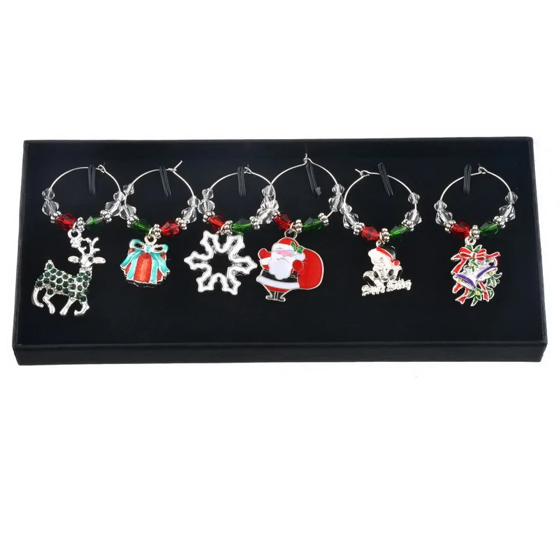 Рождественский бокал для вина кулон украшение стола декоративный бирка круг