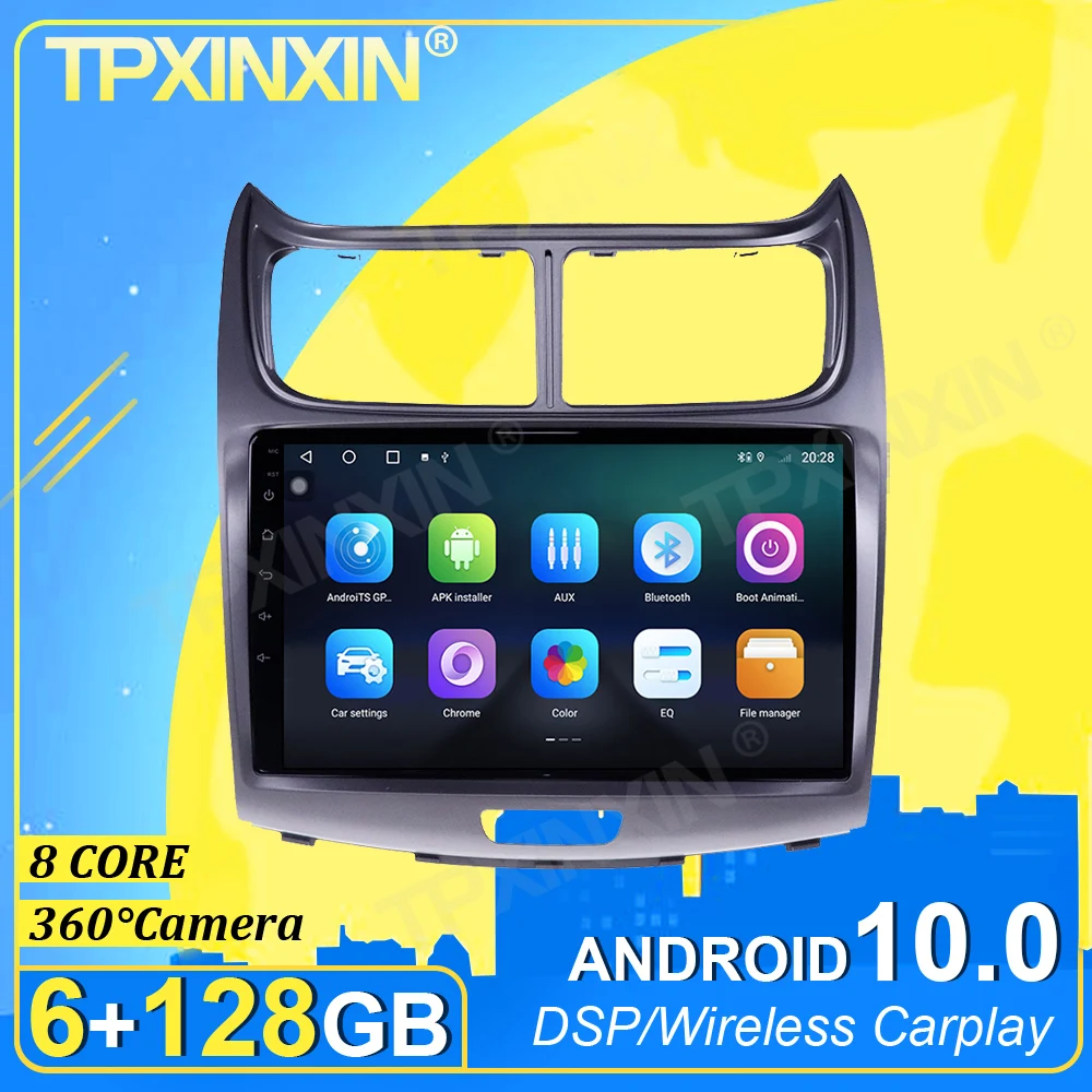 IPS PX6 Android 13.0 6 + 128G Камера Carplay 360 для Chevrolet Sail 2009-2017 DSP Мультимедийный плеер