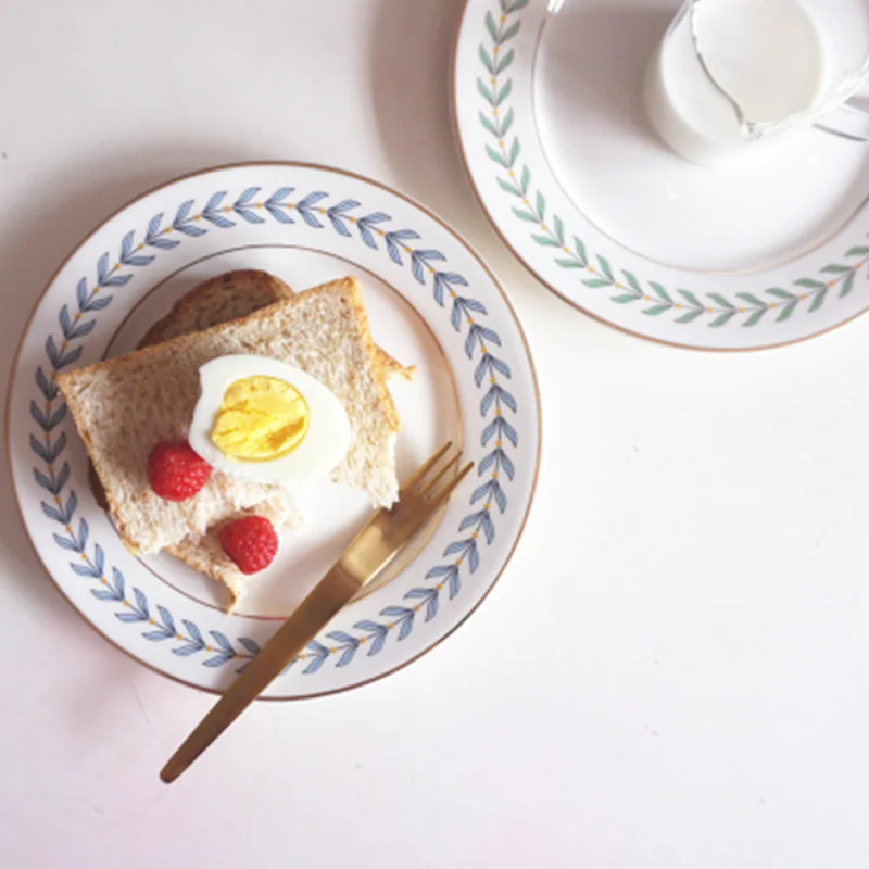 Чаша керамическая с узором в виде листьев Европейский Простой бытовой прибор для