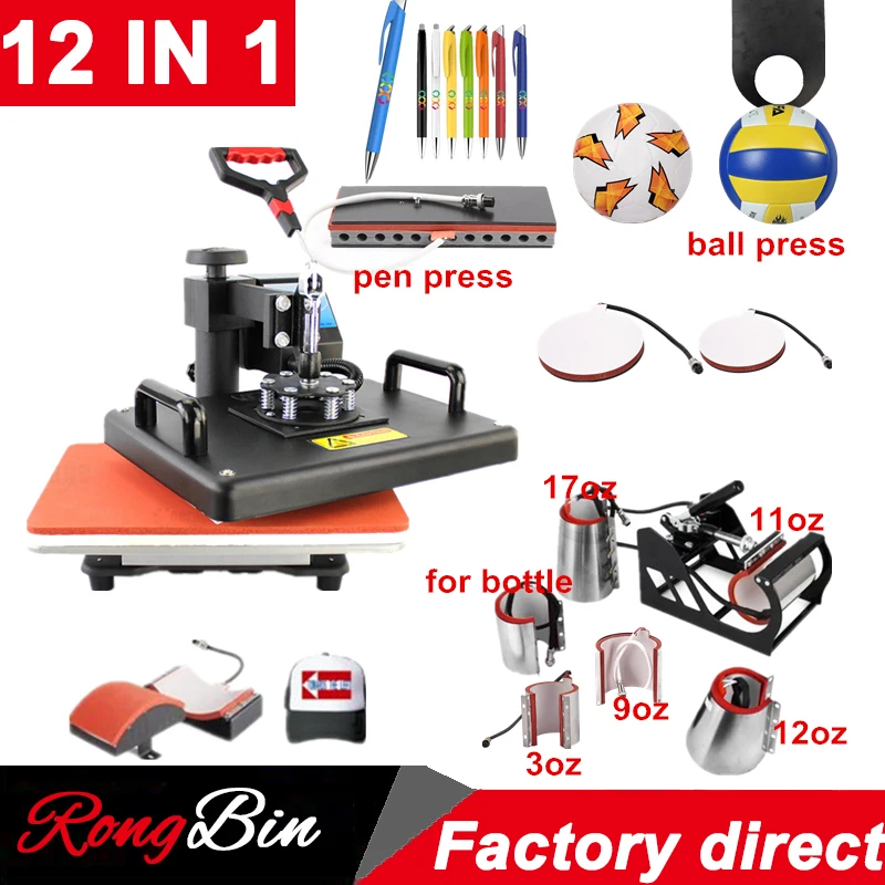 Комбинированный тепловой пресс 12 в 1 термосублимационный переносной принтер для