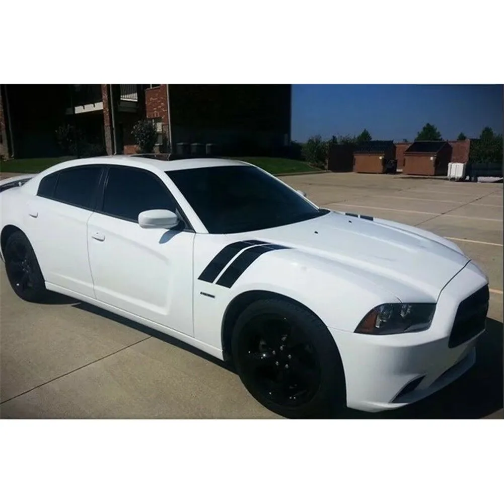 

4 Pcs 1 Pair Decal Car Side Decals Fender Hood Stripe Vinyl Waterproof
