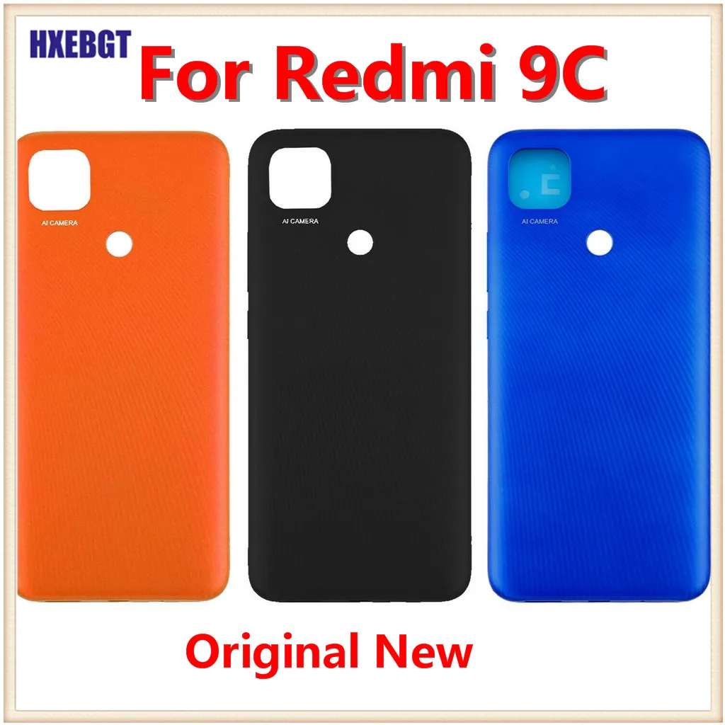 

Original For Xiaomi Redmi 9C Back Cover Shell Red mi 9C NFC Real Battery Cover Housing Door Case Smartphone Repair Parts